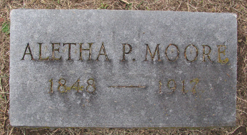 Aletha P. Moore tombstone