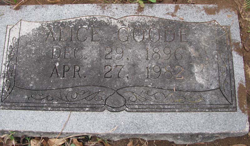 Alice Goode tombstone