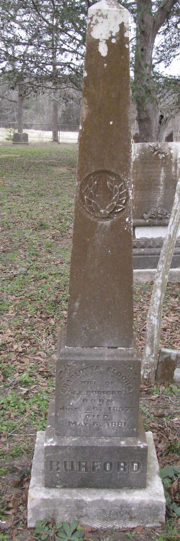 Charlotta Eldora Burford tombstone