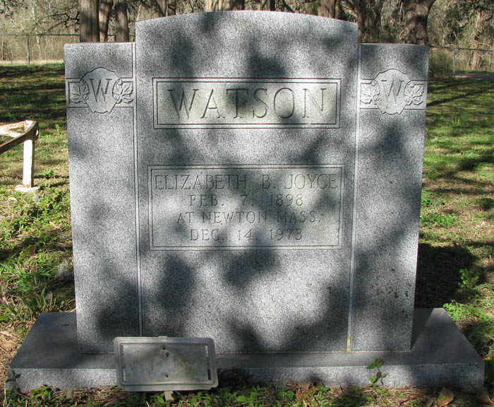 Elizabeth B. Joyce Watson tombstone