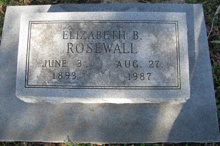 Elizabeth B. Rosewall tombstone
