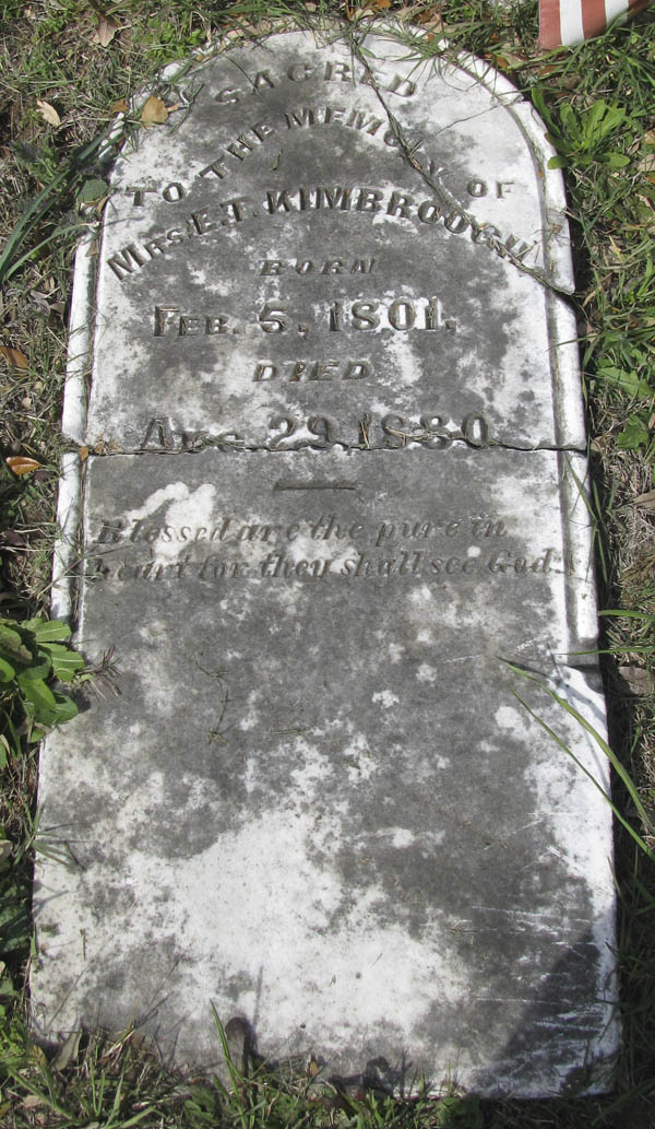 Mrs. E.T. Kimbrough tombstone
