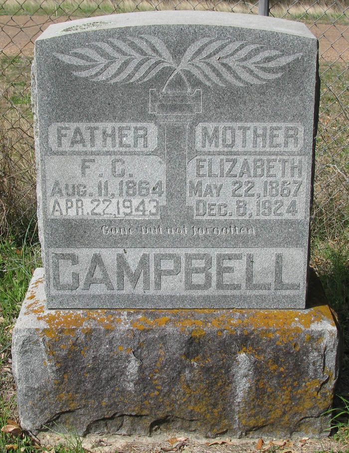 F.C. and Elizabeth Campbell tombstone