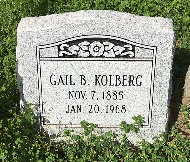 Mrs. Gail B. Kolberg grave marker