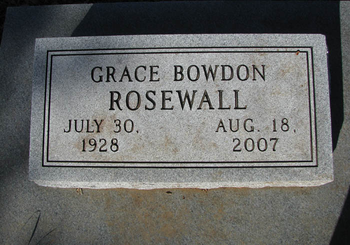 Grace Rosewall tombstone