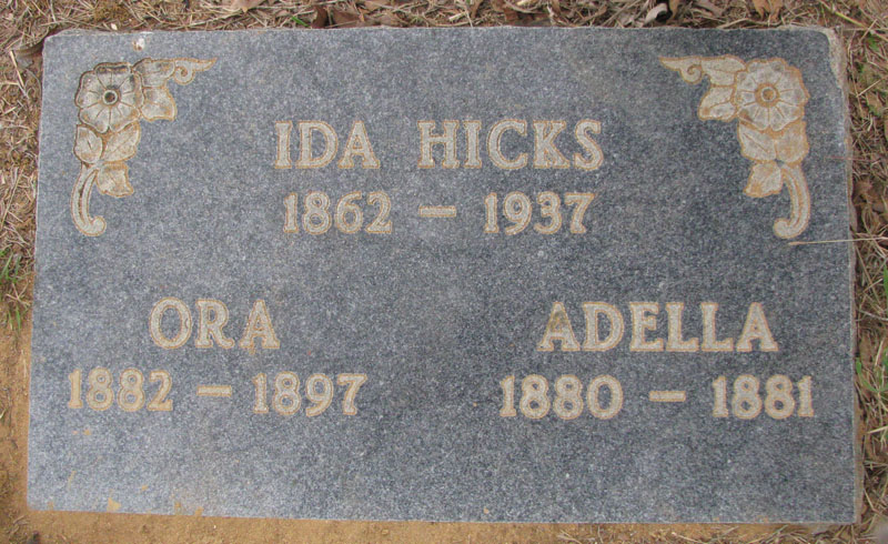 Ida, Ora, and Adella tombstone