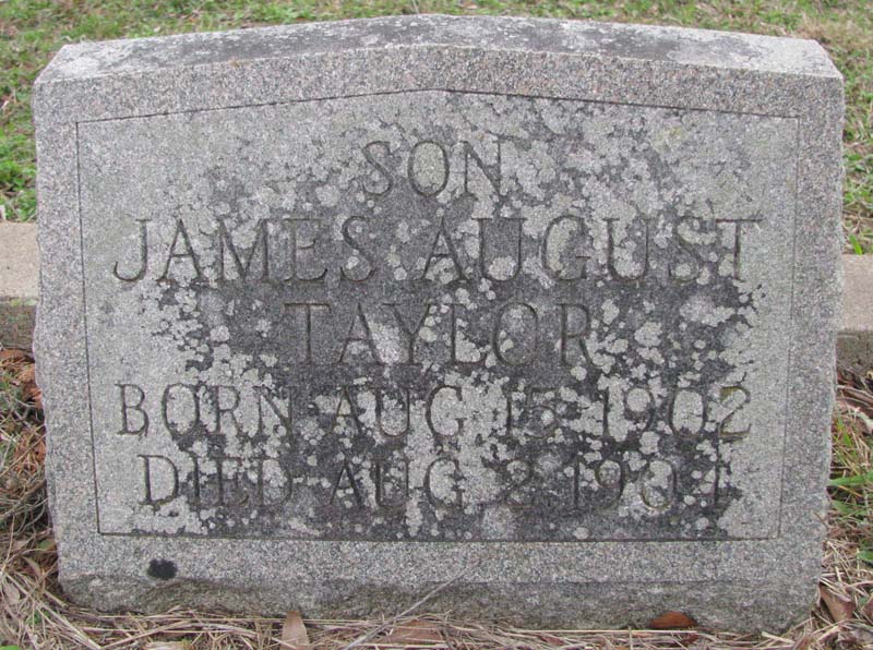 James August Taylor tombstone