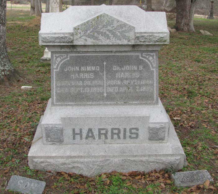John B. and John N. Harris tombstone