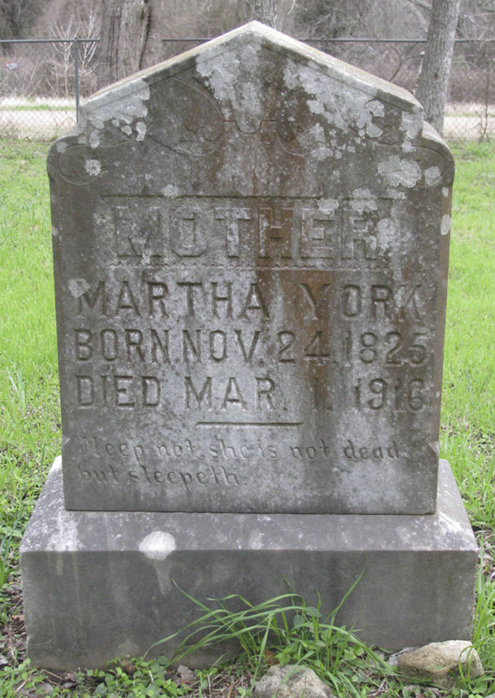 Martha York tombstone