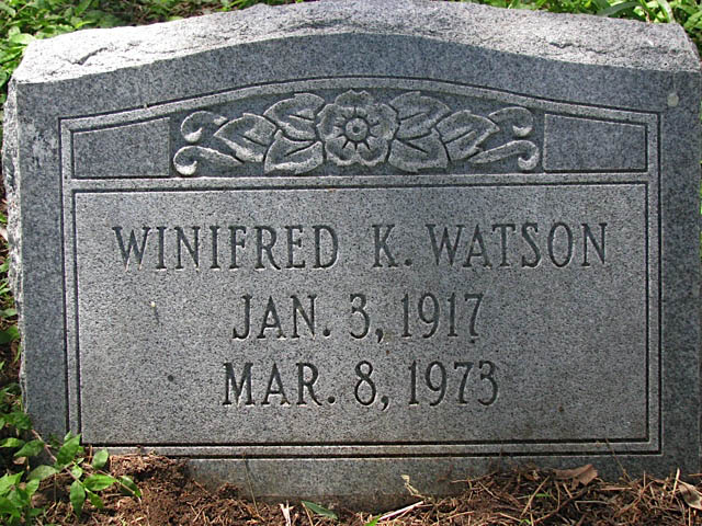 Winifred K. Watson tombstone