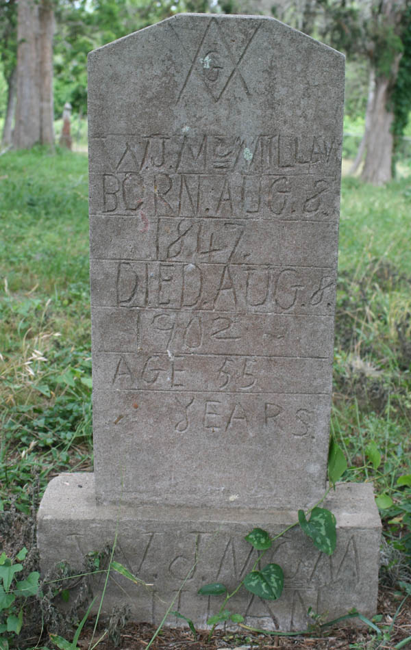W.J. McMillan tombstone